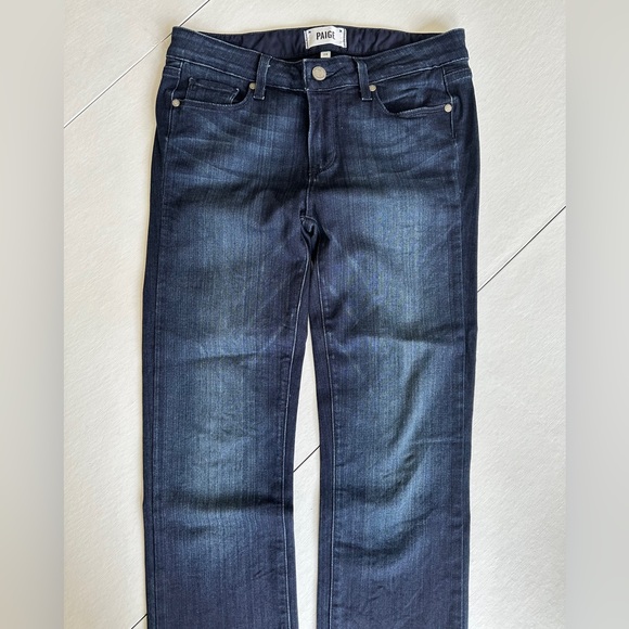 Paige Skyline Straight Denim Jeans in Dark Blue Color Size 28 - Picture 7 of 10